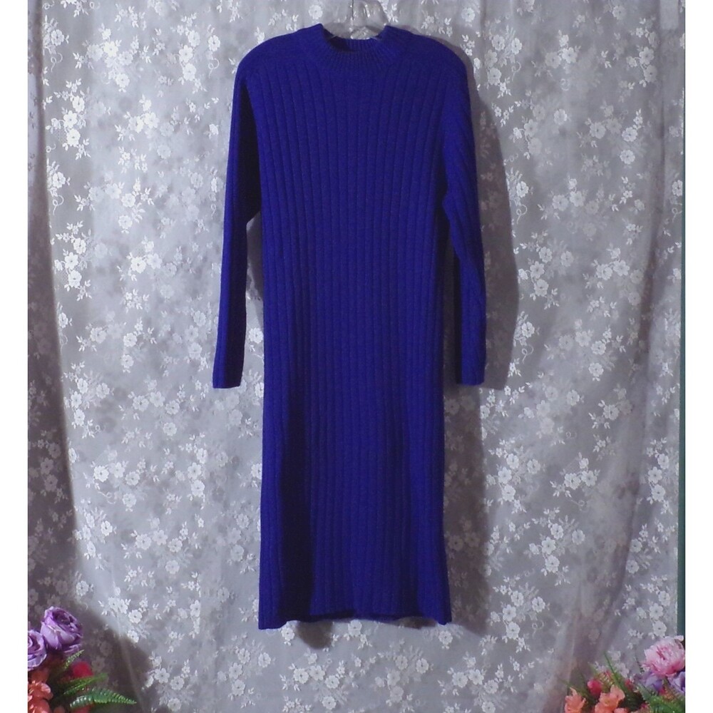 Vintage 90s Sweater Dress Size Large 1990s Retro Wool Blend Liz Claiborne Winter